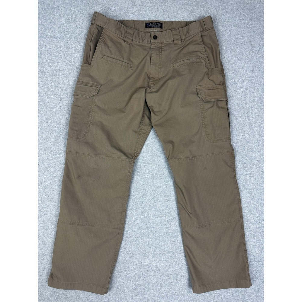 LAPG Battle Rattle Tactical Pants Mens Large Brown Stretch Ripstop Cargo Outdoor